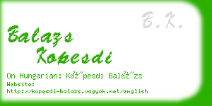 balazs kopesdi business card